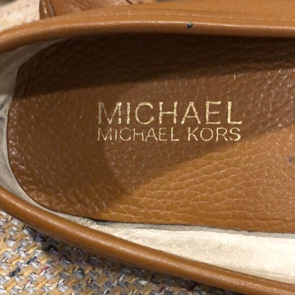 MICHAEL Michael Kors Classic Lillie Leather Moccasin Flats in Luggage Sz 9M - Picture 13 of 16
